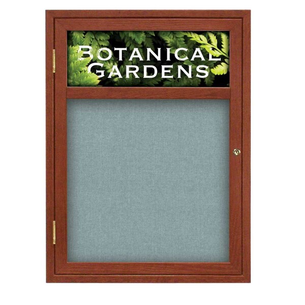 Sliding Glass Door Radius Letterboard, Hdr, 72"x48", Bronze/White Vinyl
